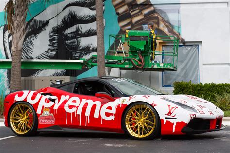 ferrari 488 louis vuitton supreme|Supreme x Louis Vuitton Custom Wrapped Ferrari 488 GTB.